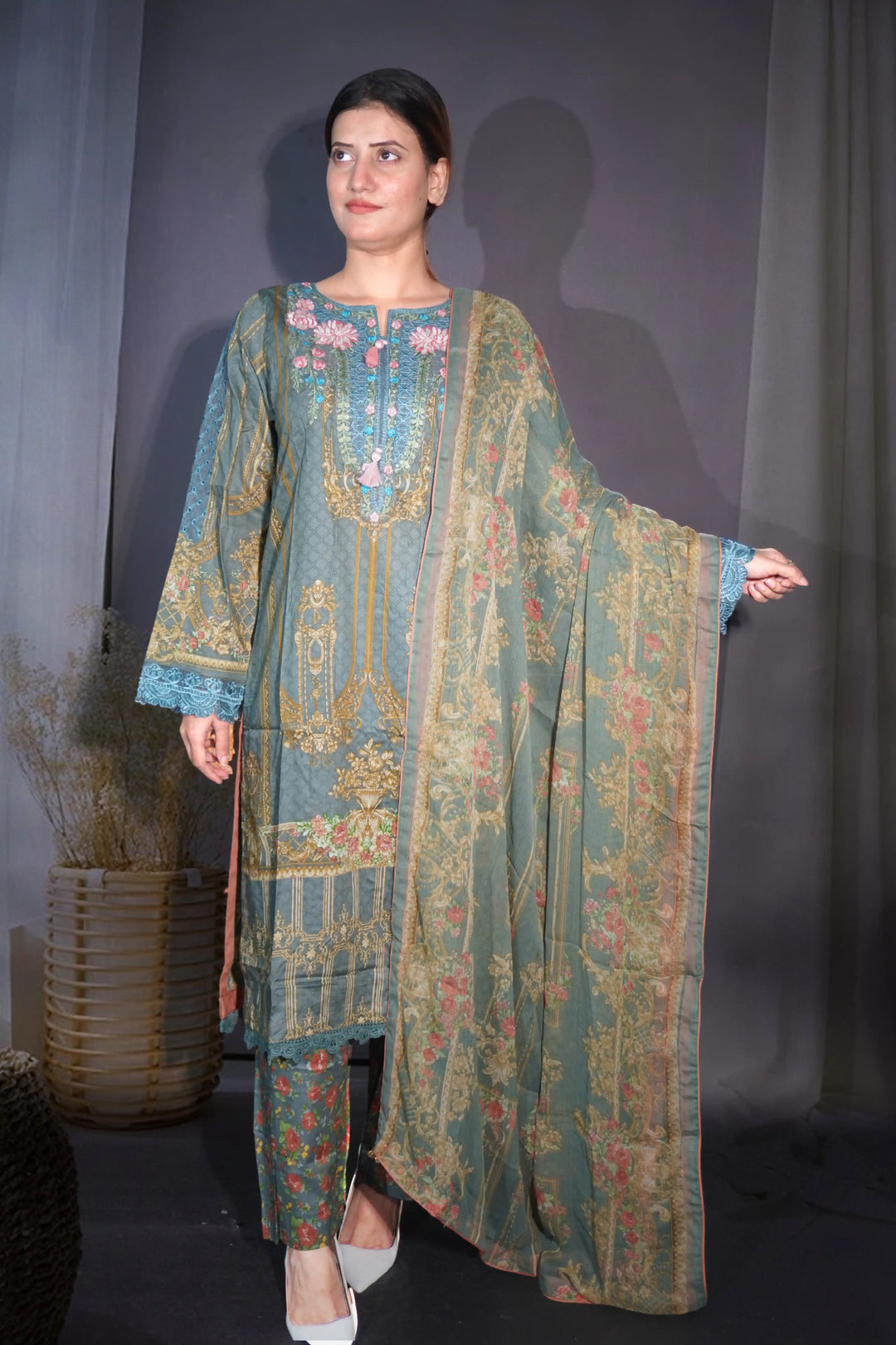 Green 3 piece suit