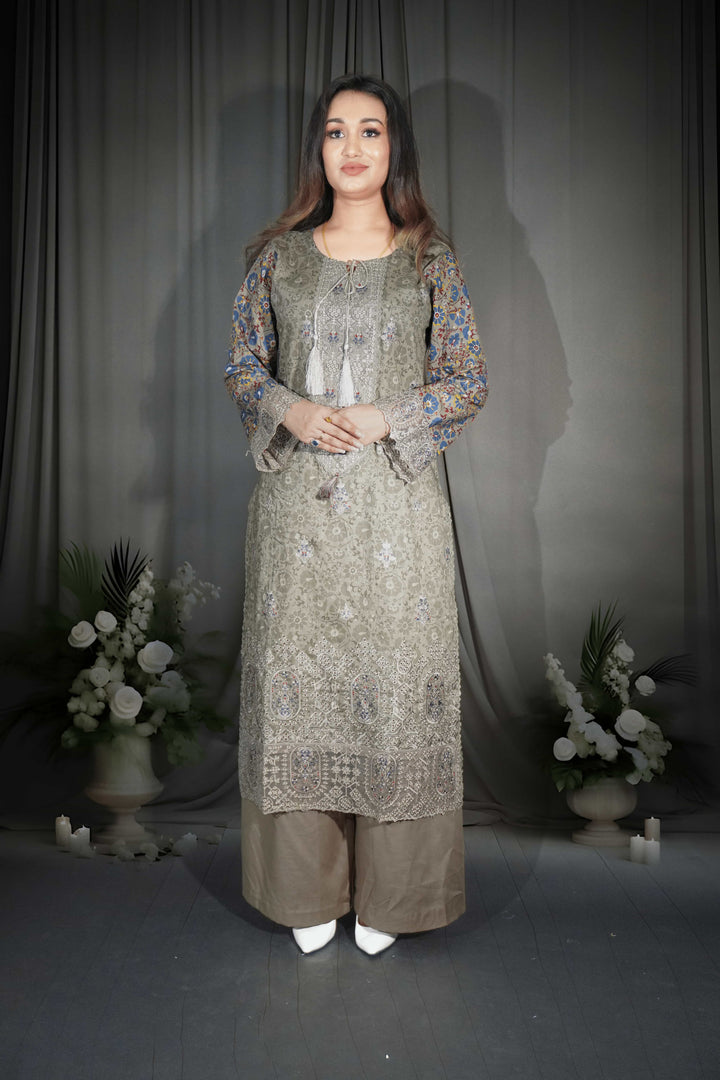 Light Mehendi - 3 Piece Suit