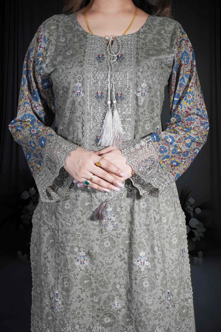Light Mehendi - 3 Piece Suit