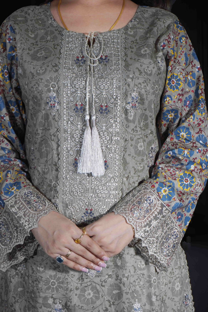Light Mehendi - 3 Piece Suit