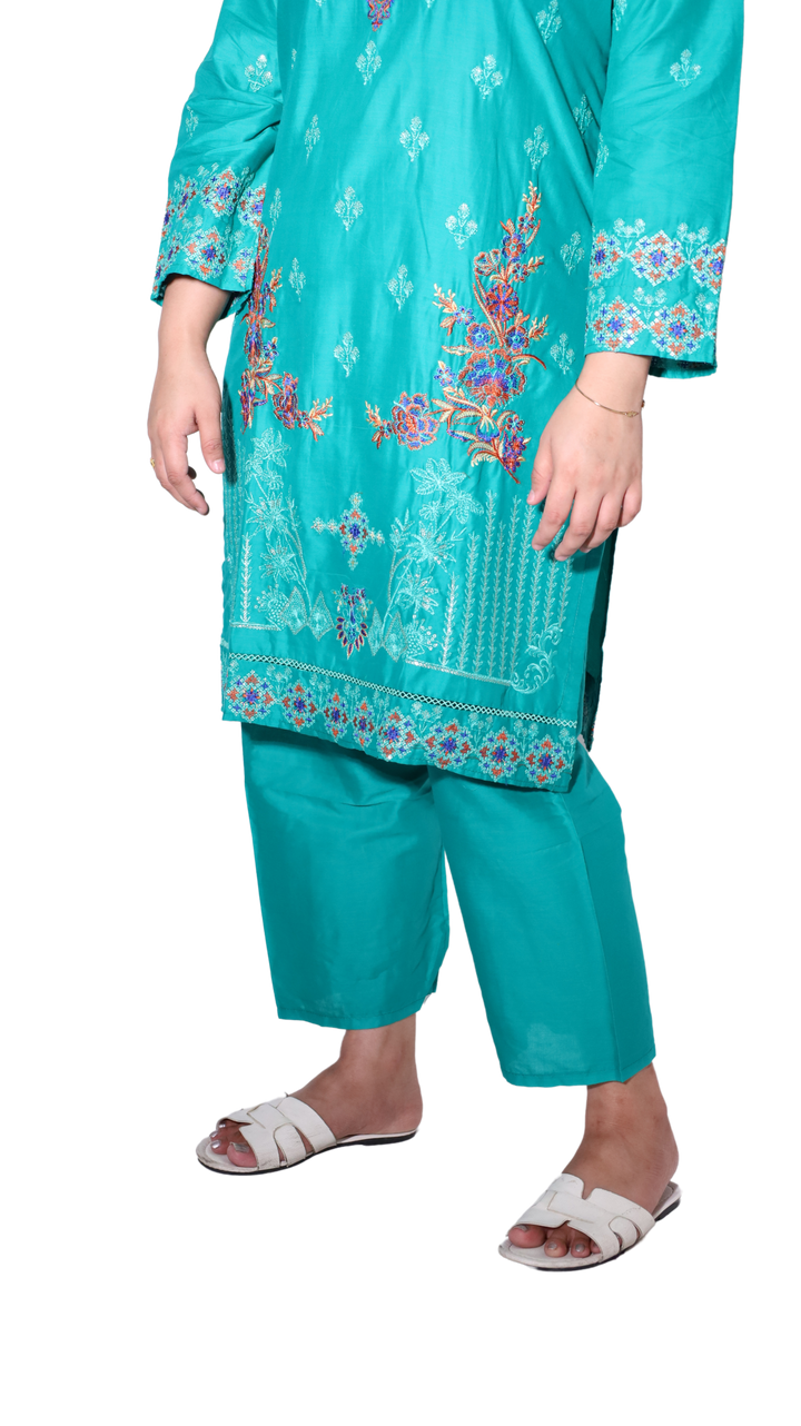 green -3 piece suit
