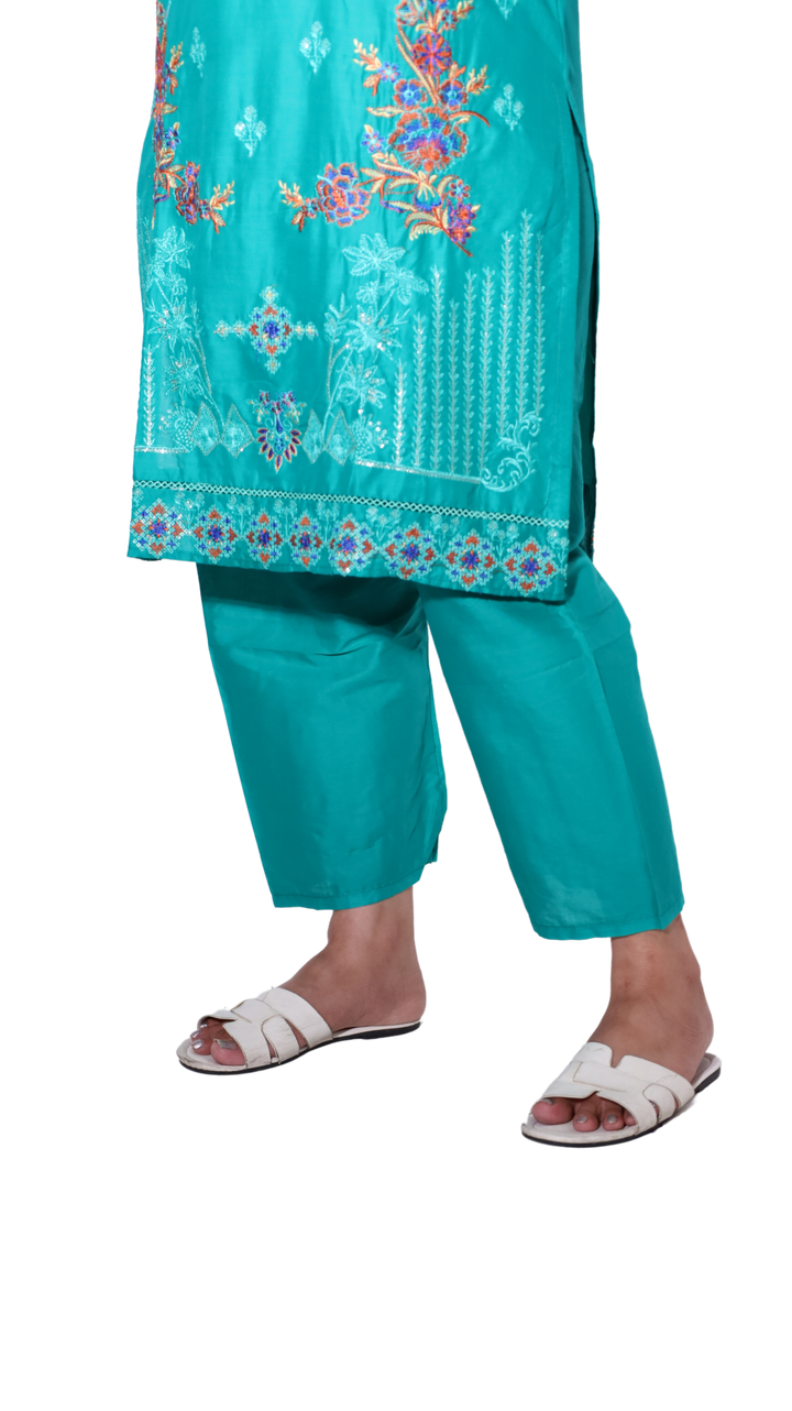 green -3 piece suit